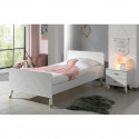 TINY WHITE - Pack Lit 90x200cm + Chevet 2 Tiroirs Blanc