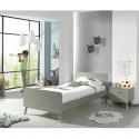 TINY GREEN - Pack Lit 90x200cm + Chevet 2 Tiroirs Vert Olive