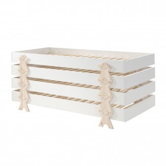 STAPEL - Lot de 4 Lits Empilables 90x200cm Blancs Smiley