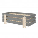STAPEL - Lot de 3 Lits Empilables 90x200cm Gris Puzzle