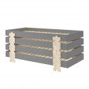 STAPEL - Lot de 4 Lits Empilables 90x200cm Gris Puzzle