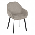 KOVI - Lot de 2 Fauteuils Gris Taupe Surpiqures Extérieures