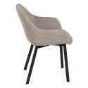 KOVI - Lot de 2 Fauteuils Gris Taupe Surpiqures Extérieures