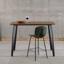 GARY - Lot de 6 Tabourets en Simili Cuir Vert Piétement Métal Noir