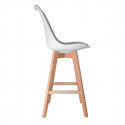 Parsa - Lot de 6 Chaises Hautes Blanches et Pieds Bois