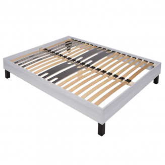 FACILKIT - Sommier Démontable 140x190cm Bois Blanchi