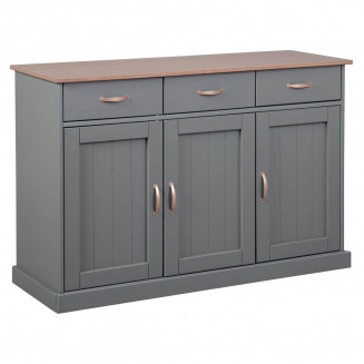 MELINA - Buffet 3 Portes 3 Tiroirs Coloris Gris
