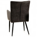 LIRA - Lot de 6 Chaises Matelassées Grises avec Accoudoirs