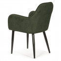 ALDA - Lot de 2 Fauteuils Pieds Métal et Tissu Vert Foncé