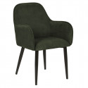 ALDA - Lot de 2 Fauteuils Pieds Métal et Tissu Vert Foncé