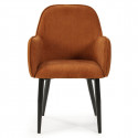 ALDA - Lot de 2 Fauteuils Pieds Métal et Tissu Orange