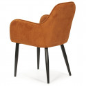 ALDA - Lot de 2 Fauteuils Pieds Métal et Tissu Orange