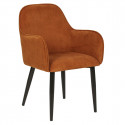 ALDA - Lot de 2 Fauteuils Pieds Métal et Tissu Orange