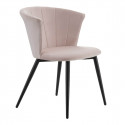 KOLYE - Lot de 2 Chaises Velours Rose et Pieds Métal