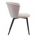 KOLYE - Lot de 2 Chaises Velours Rose et Pieds Métal