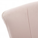 KOLYE - Lot de 2 Chaises Velours Rose et Pieds Métal